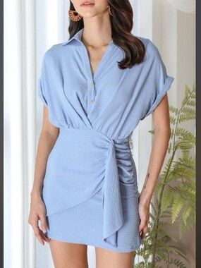 NWT Button Down Baby Blue Dress size L